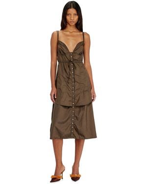 DIESEL Lightweight Nylon Dress With Layered Design - Brown