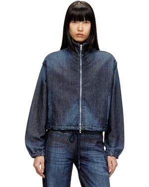 DIESEL High-Neck Joggjeans Jacket - Blue