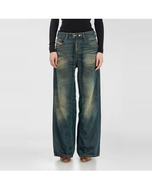 DIESEL Relaxed Jeans Low Waist 1996 D-Sire, Button Fly - Green