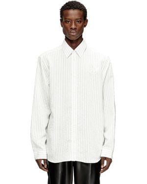 DIESEL Wool Blend Shirt With Oval D Embroidery - White