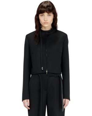 DIESEL Tailored Jacket With Biker Neck Strap - Black