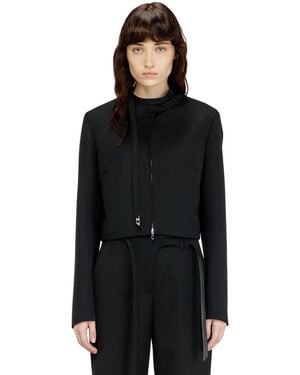 DIESEL Tailored Jacket With Biker Neck Strap - Black