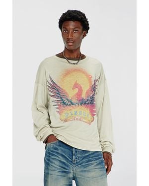 DIESEL Long Sleeve T-Shirt With Phoenix Graphic - White