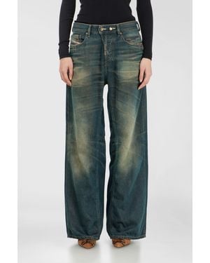 DIESEL Relaxed Jeans Low Waist 1996 D-Sire, Button Fly - Green