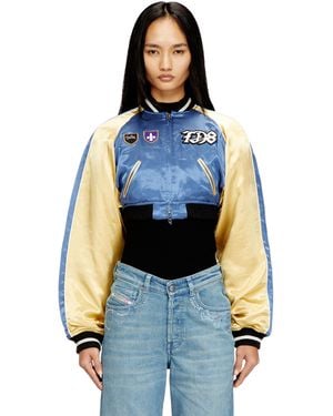DIESEL Cropped Satin Souvenir Jacket - Blue