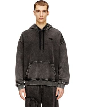 DIESEL Hoodie With Raw-Cut Back Patch - Black