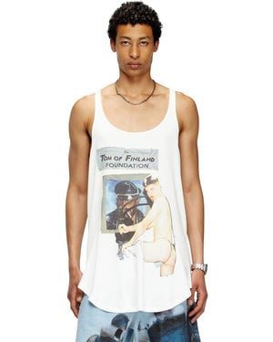 DIESEL Tank Top With Graphic Print - White