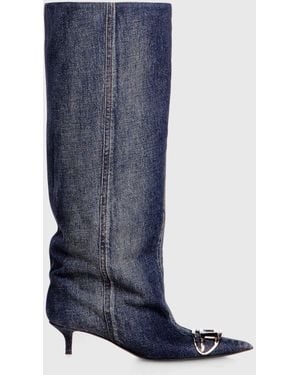 DIESEL D-Venus-Slouchy Knee-High Boot - Blue
