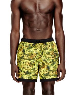DIESEL Boxer-Style Swimsuit With All-Over Print - Green