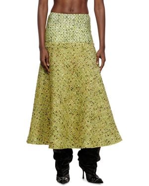 DIESEL Bouclé Skirt With Lycra Waist - Green