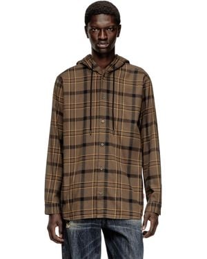 DIESEL Hooded Shirt - Brown