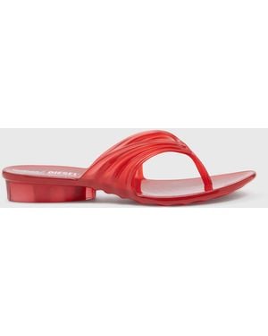 DIESEL Chanclas Esculturales En Melflex - Rojo