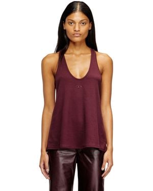DIESEL Burgundy Tank Top With Oval D Detail - Purple