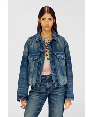 DIESEL Elasticated Trucker Jacket - Blue