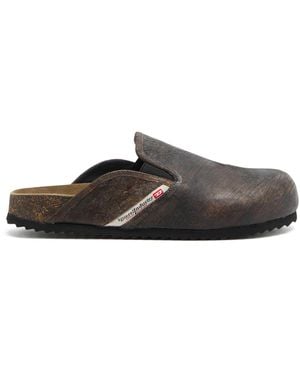DIESEL D-Woodstock-Zuecos De Gamuza Con Efecto Agrietado - Blanco