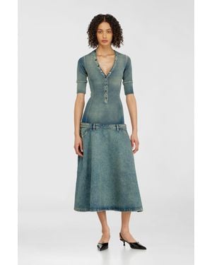 DIESEL Drop-Waist Midi Dress - Green