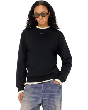 DIESEL Cotton Sweatshirt With Oval D Embroidery - Black
