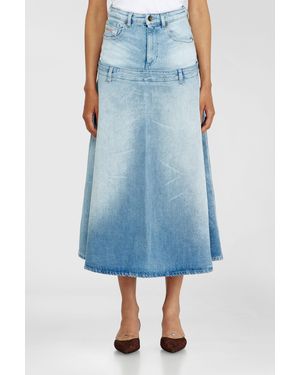 DIESEL Denim Skirt With Layered Design - Blue