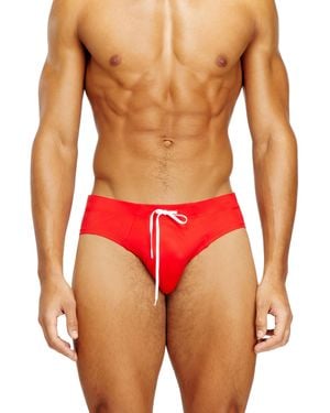 DIESEL Lycra Swimsuit With Back Logo - Red
