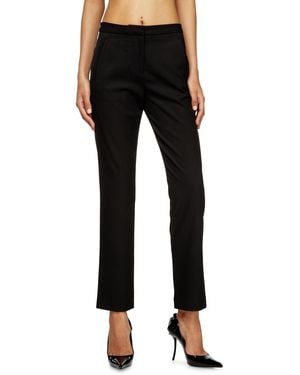 DIESEL Wool Blend Trousers With Welt Pockets - Black