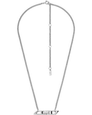DIESEL Sterling D Logo Necklace - Blue
