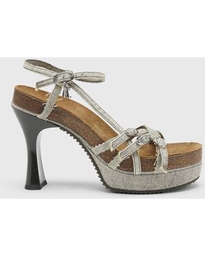 DIESEL D-Woodstock-Strappy Platform Sandals - White