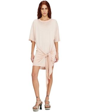 DIESEL Hemp-Cotton Dress With Wrap Detail - Natural