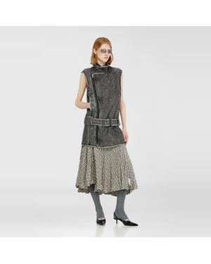 DIESEL Biker-Style Mini Dress With Belt - Multicolor