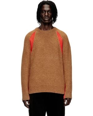 DIESEL Pull en mélange d'alpaga avec inserts contrastants - Orange