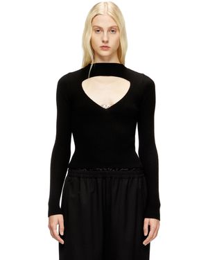 DIESEL Ribbed Wool Jumper With Cut-Out - Black