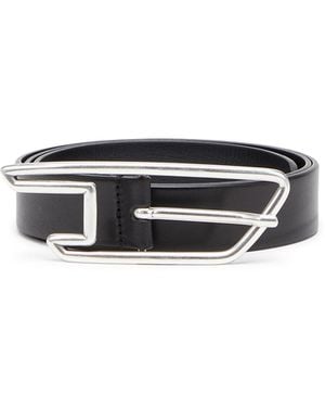 DIESEL Cinturón De Cuero De 3 Cm Con Hebilla Con El Logotipo D - Blanco