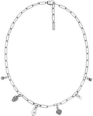 DIESEL Collar Con Dijes De Acero Inoxidable - Blanco