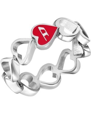 DIESEL Stainless Steel Band Ring - White