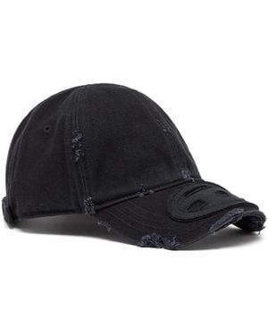 DIESEL Cap Aus Baumwoll-Twill Mit Distressed Details - Schwarz