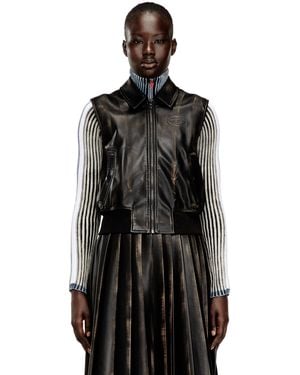 DIESEL Bomber Vest With Distressed Effect - Black