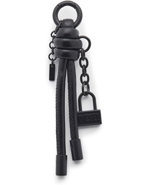DIESEL Metal Keyring/Charm With Padlock Detail - Black
