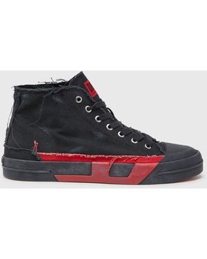 DIESEL S-D-Verse-Distressed High-Top Trainers - Multicolour