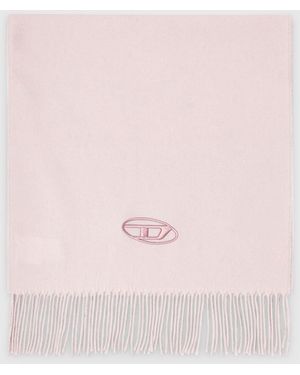 DIESEL Wool-Blend Scarf With Fringed Edges - Pink