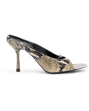 DIESEL D-Diam's-High Leather Mule With Floating Oval D - White