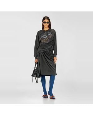 DIESEL Vestido Sudadera Con Gráficos De Concierto - Negro