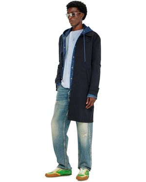 DIESEL Nylon Coat With Shiny Crinkle Finish - Black