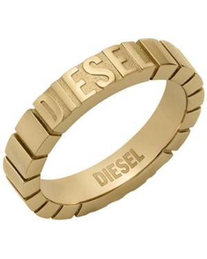 DIESEL Stainless Steel Band Ring - Metallic