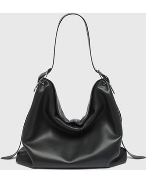 DIESEL D-Line-Leather Hobo Bag - Black