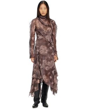 DIESEL Asymmetric Midi Dress - Brown