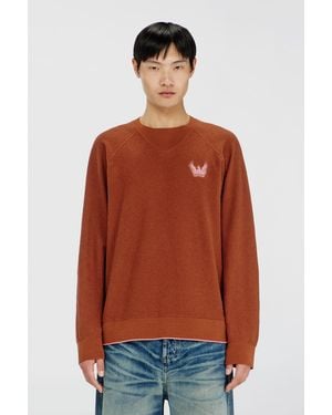 DIESEL Bouclé Jumper With Phoenix Embroidery - Red