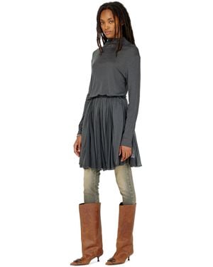 DIESEL Rollkragen-Minikleid Aus Jersey Und Chiffon - Mehrfarbig
