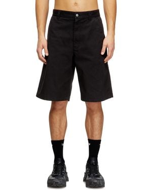 DIESEL Cotton Shorts With Stonewash Treatment - Black
