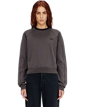 DIESEL Sweatshirt With Bands And Oval D Embroidery - Grey