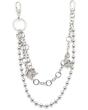 DIESEL Metal Charm With Chains And Pendants - White