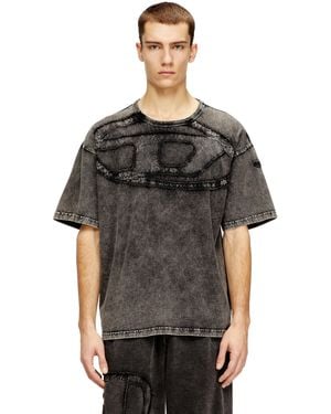 DIESEL Relaxed Cotton T-Shirt With Oval D Applique - Black